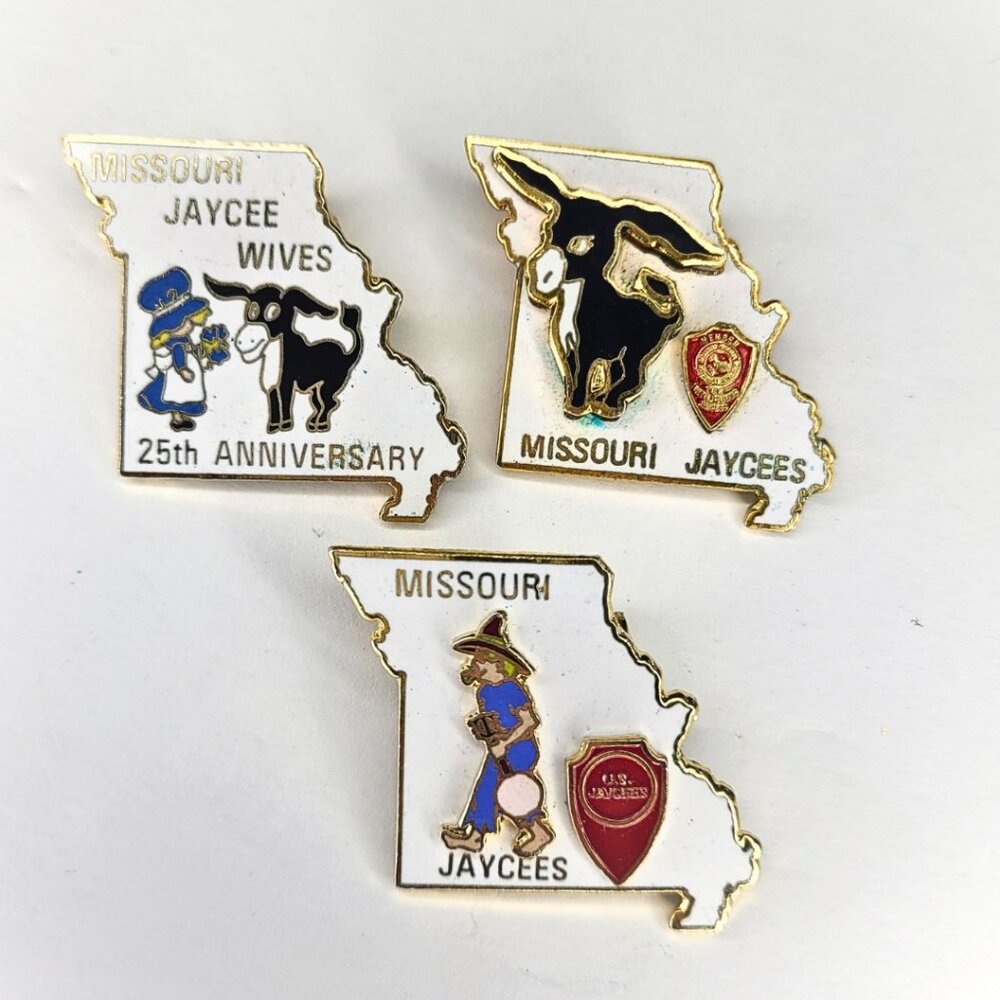 Vintage Jaycees Pins / Missouri Set of 3 / Member Collectibles